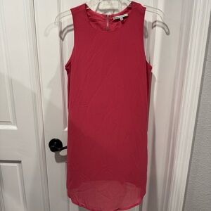 Naked Zebra Sleeveless Shift Dress –‎ Coral Pink, Size Small
